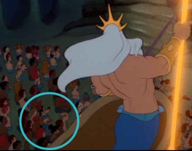 
	
	Các nhân vật như chuột Mickey, Goofy, Kermit và vịt Donald đã góp mặt trong phim The Little Mermaid.